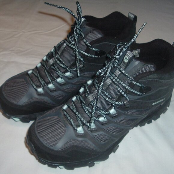 Merrell Women's Size 9 Moab Mid Waterproof Hiking Boots Grey Granite WORN ONCE? - Picture 2 of 7